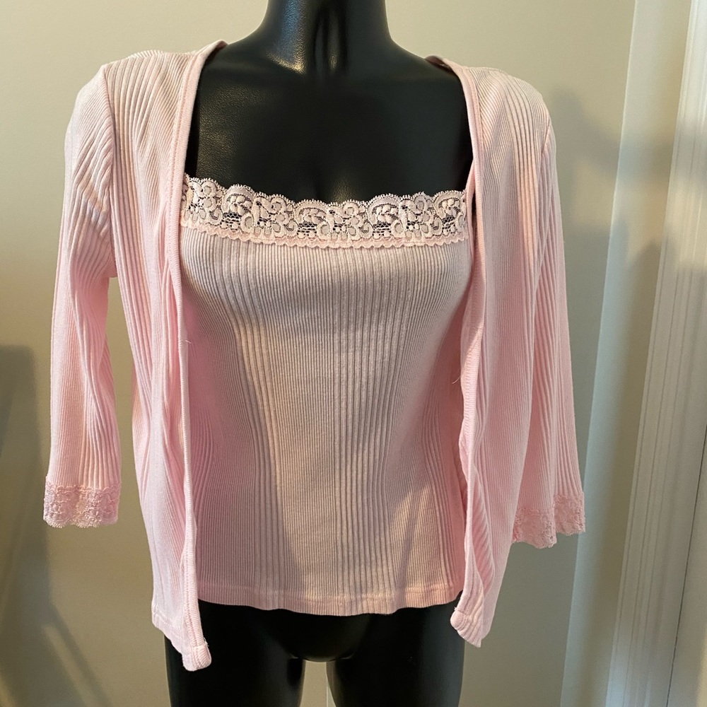 Zoey Beth lacy camisole with attached jacket  EUC